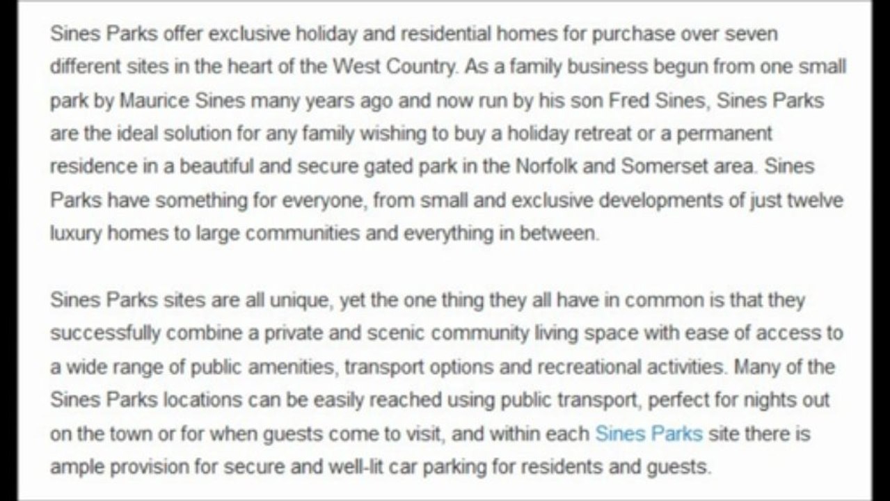 Sines Parks - Park information