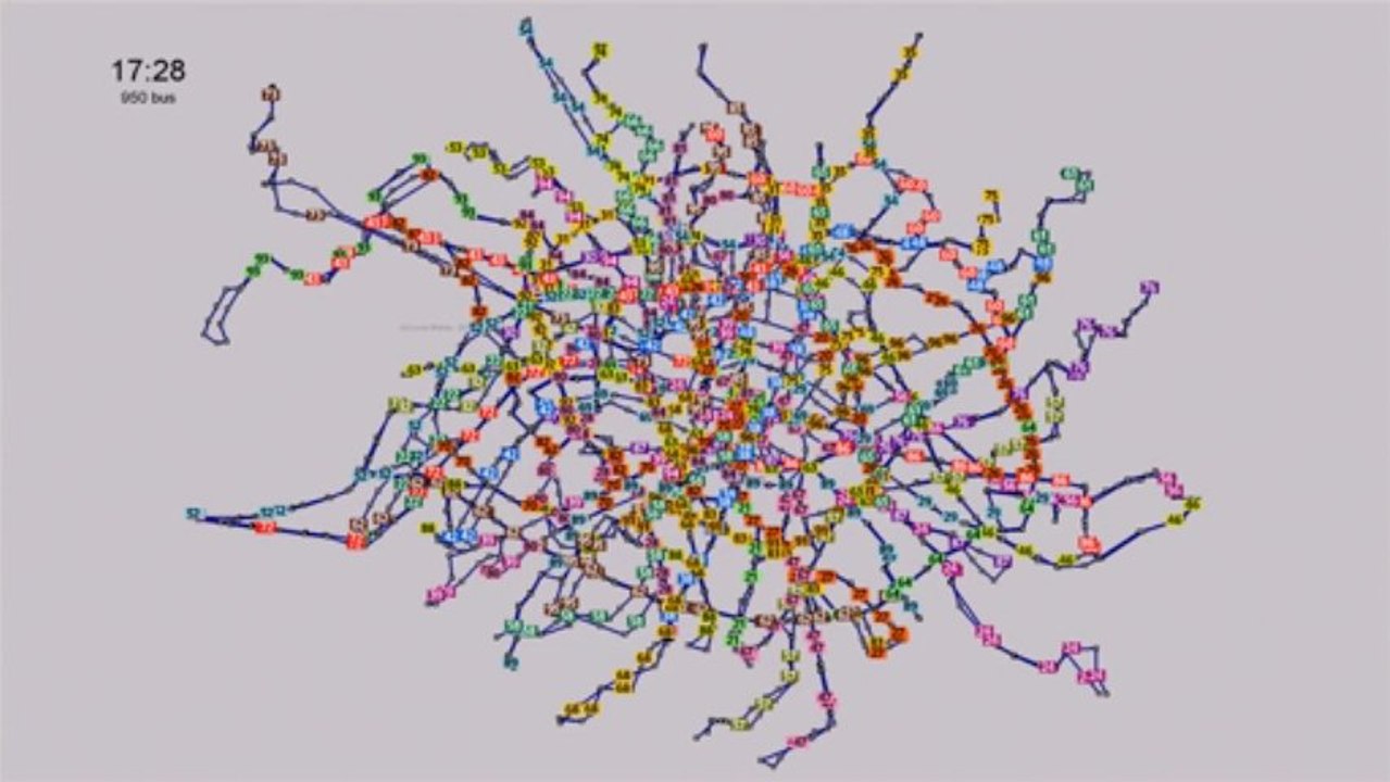 RATP - Réseau BUS - Une journée de trafic...