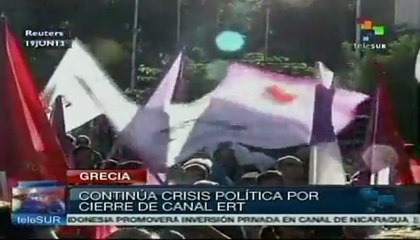 Continúa crisis política en Grecia por cierre de emisora pública