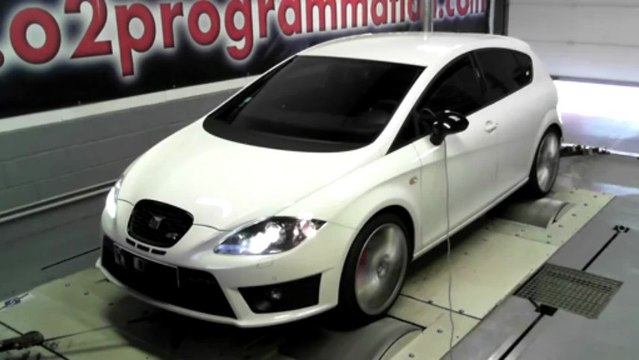 Seat Leon cupra R stage2 o2programmation reprogrammation moteur @ 342ch test dyno son