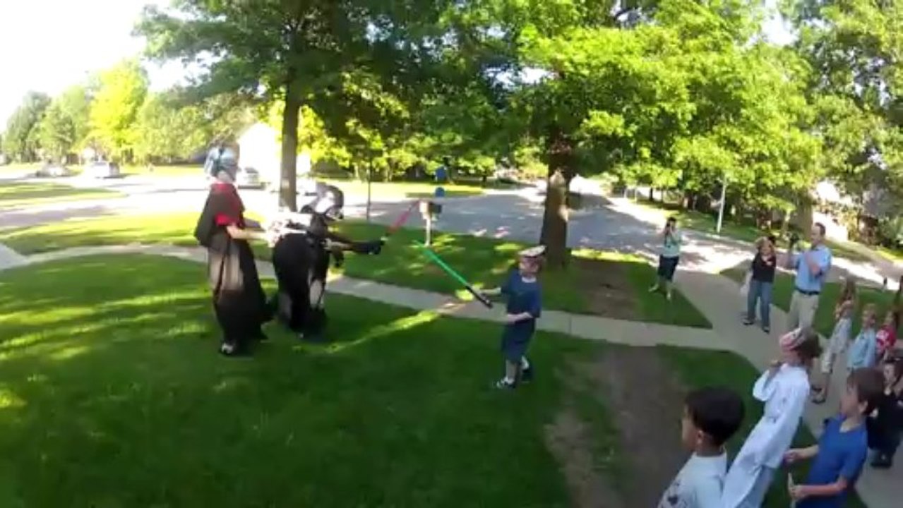 U.S. Navy Sailor, Dressed as Darth Vader, Surprises His Son, Luke Skywalker!