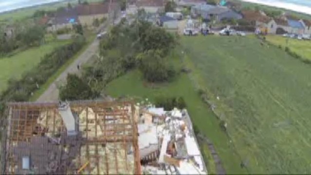 Côte d'Or : Etrochey et Montliot-et-Courcelles vu d'un drone après la tornade qui a ravagé le Châtillonnais