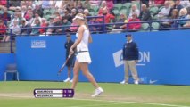 Wozniacki wins battle of former champions