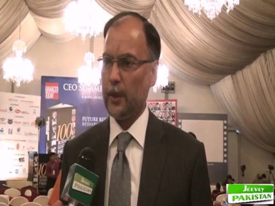MR. Ahsan Iqbal Federal Minister for Planning and Development and Deputy Chairman Planning Commission of Pakistan, talking with Jeevey Pakistan News.