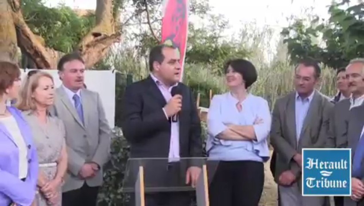 VIAS - 2013 - HUSSEIN BOURGI et Claude BARTOLONE devant l'Assemblée.... des citoyens Socialistes Héraultais
