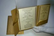 W-4520, Rust Gold Color, Shimmer Paper, Hindu Invitations, Unique handmade Cards