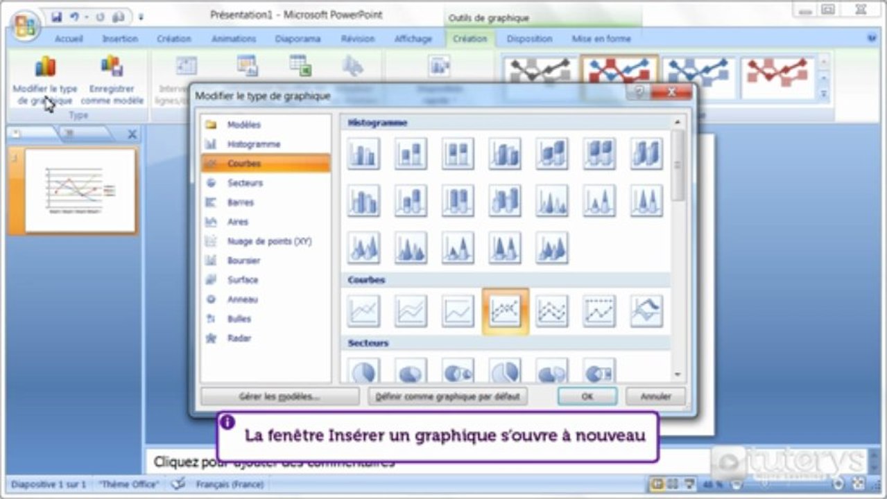 Comment insérer un graphique avec PowerPoint 2007 ?