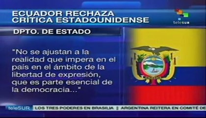 Ecuador rechaza pronunciamiento de EE.UU. sobre ley de Comunicación