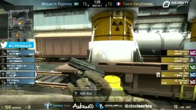 ESEA XIV Division Invite - VeryGames vs Ninjas in Pyjamas sur de_train_se
