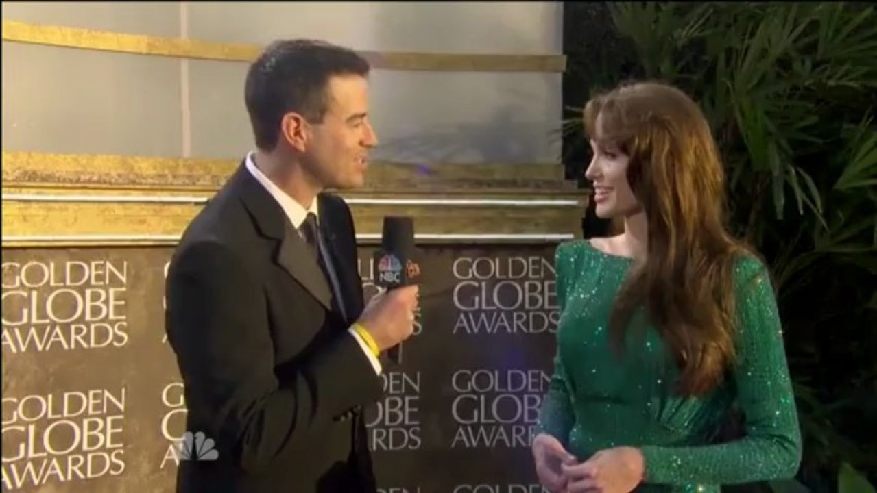 Golden Globe Arrivals Special Red Carpet Interview - Angelina Jolie