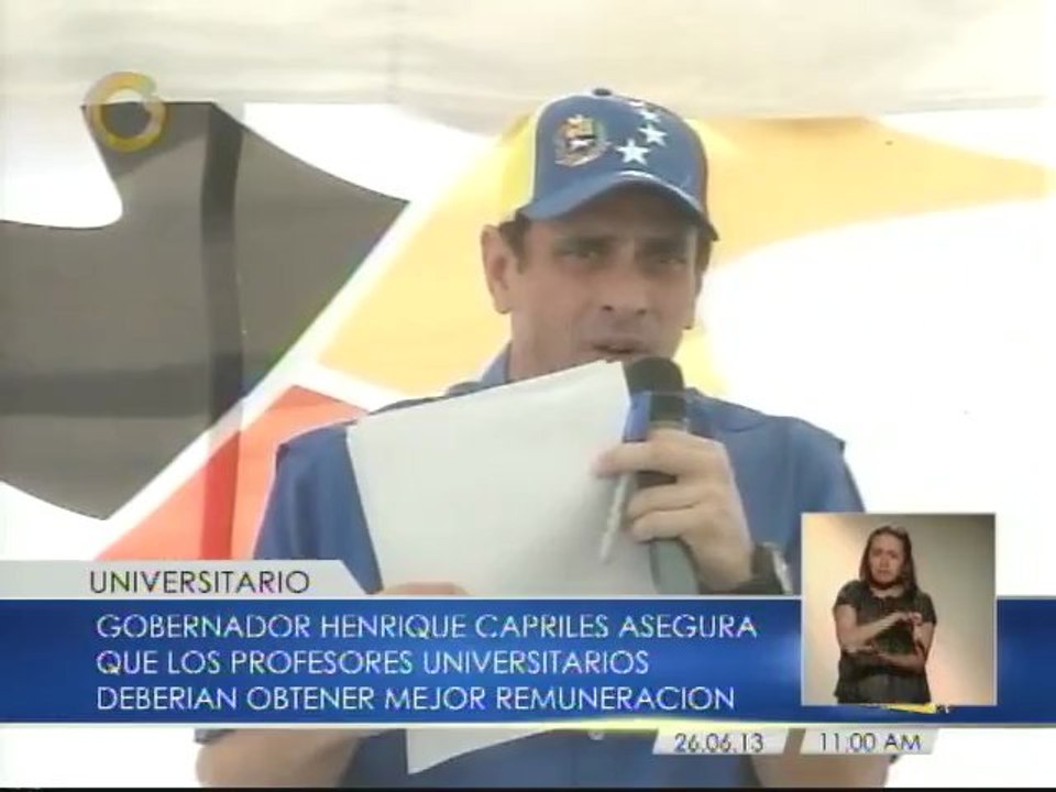 Capriles asegura que profesores univeristarios deben tener una mejor remuneración