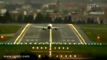 Imágenes impresionantes de aterrizajes de avión ante fuertes vientos