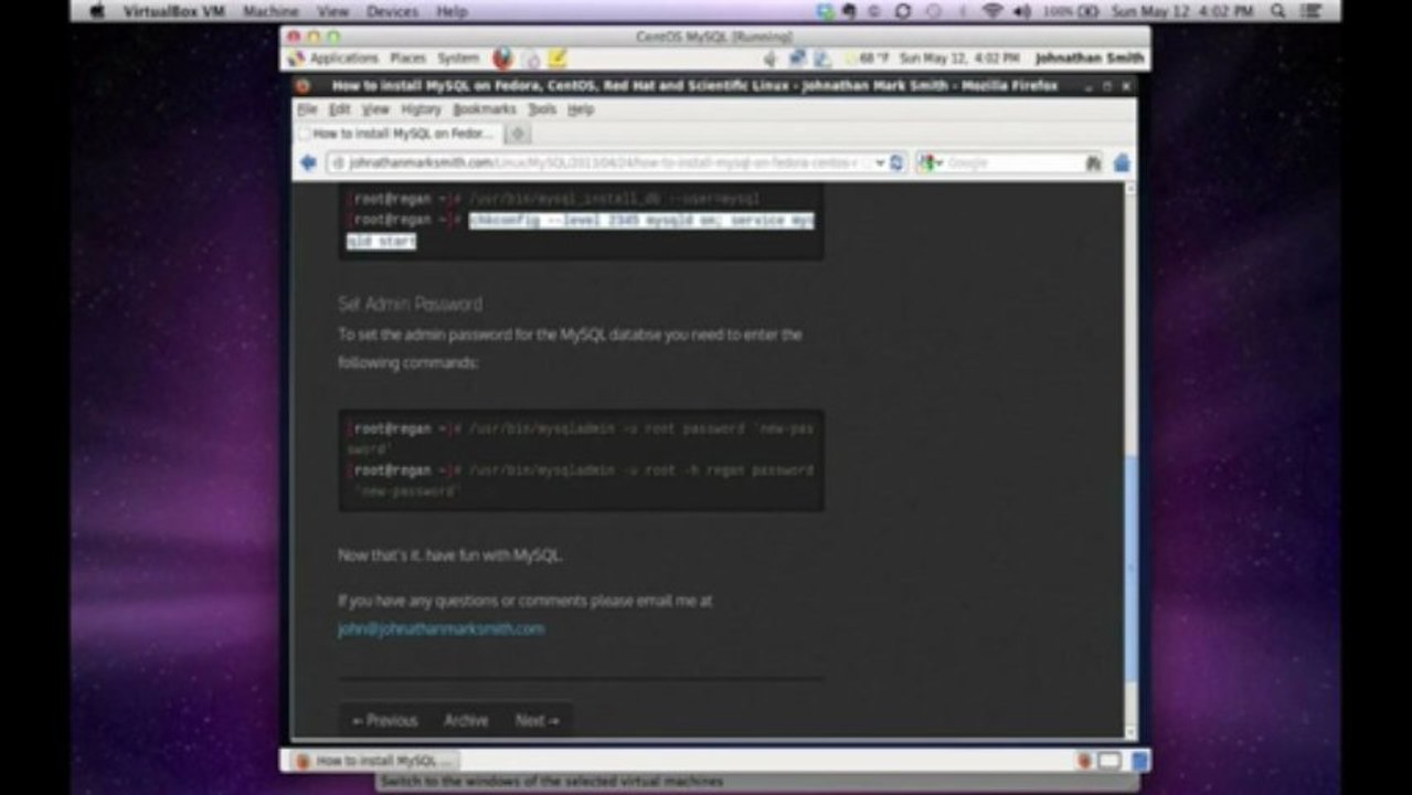 Installing MySQL on Linux By Johnathan Mark Smith