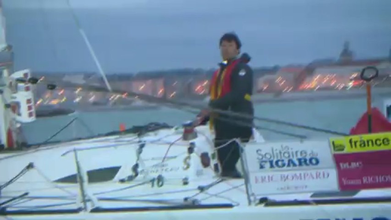 Arrivée de Yoann Richomme - La Solitaire du Figaro - Eric Bompard cachemire