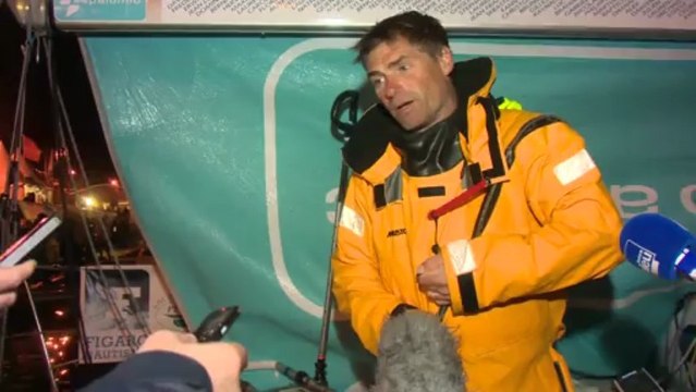 Arrivée de Frederic Duthil - La Solitaire du Figaro Eric Bompard cachemire