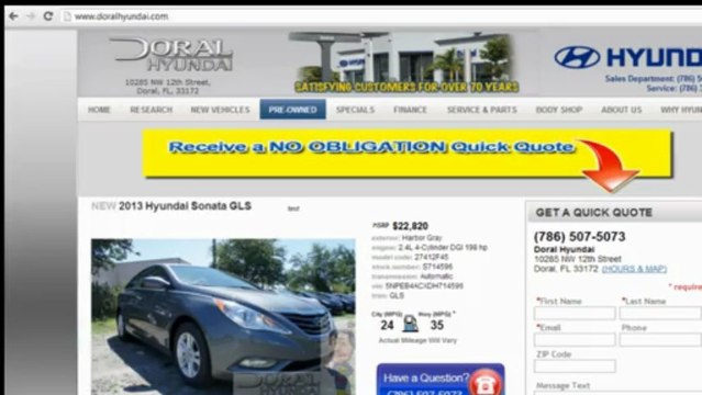 Internet Price, buy or lease quote from Doral Hyundai - Haggle Free Car Shopping, Miami