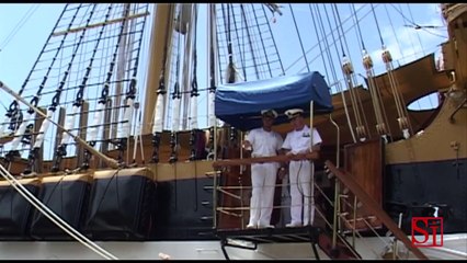 Napoli - Rosolino testimonial Wwf sulla Amerigo Vespucci (24.06.13)