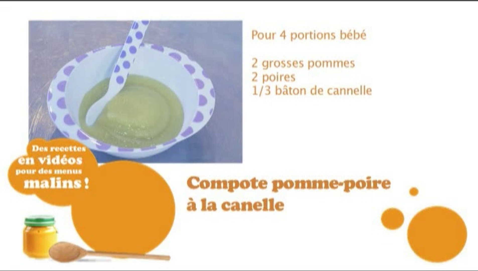 Compote pomme poire canelle pour bébé dès 6 mois