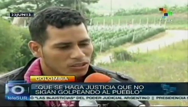 Represión contra campesinos colombianos deja 2 muertos