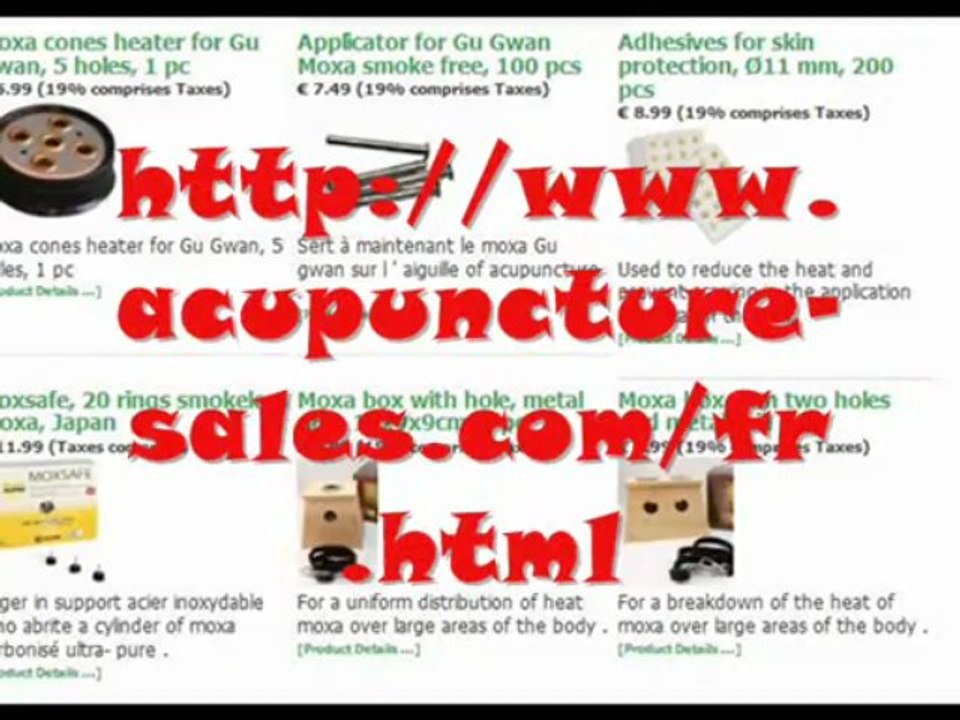 Aiguilles d'acupuncture, matériel de kinésithérapie, tape k taping, huiles et produits de massage