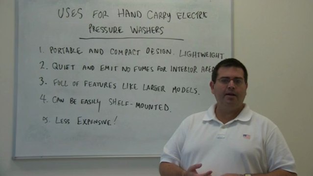 Uses for Hand Carry Electric Pressure Washers