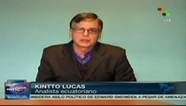 Ecuador podría dar asilo a Snowden por razones humanitarias: K. Lucas