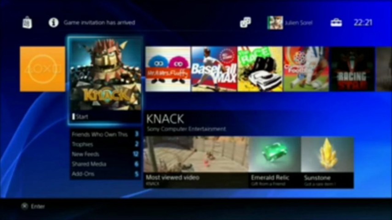 La dashboard de la PS4