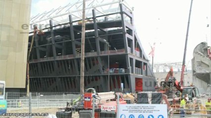 Arco de San Mamés, a punto de ser desmontado