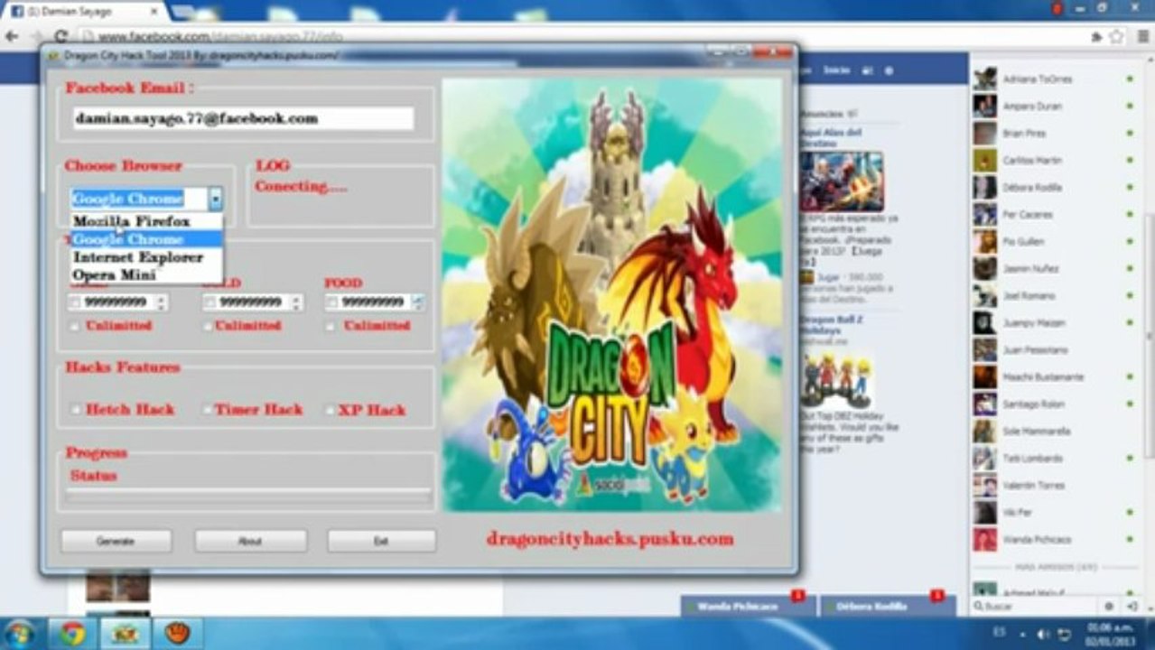 hack de gemas oro y comida dragon city 2013
