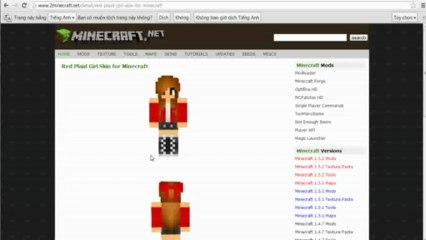 Red Plaid Girl Skin for Minecraft