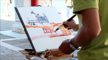 Patrick Fouilhoux aquarelle à Venise / watercolour painting in Venice