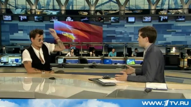 Джонни Депп - гость `Вечерних новостей` - Первый канал