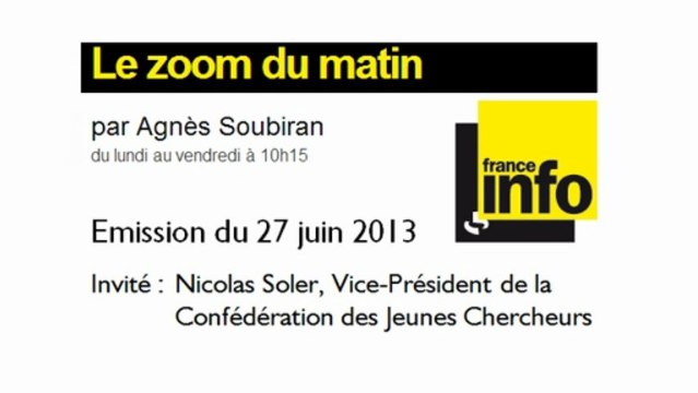 Interview de la Confédération des Jeunes Chercheurs sur France Info