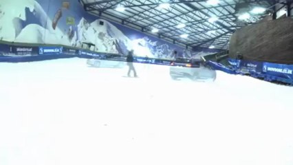 Peugeot shows off traction control technology in an indoor snow slope