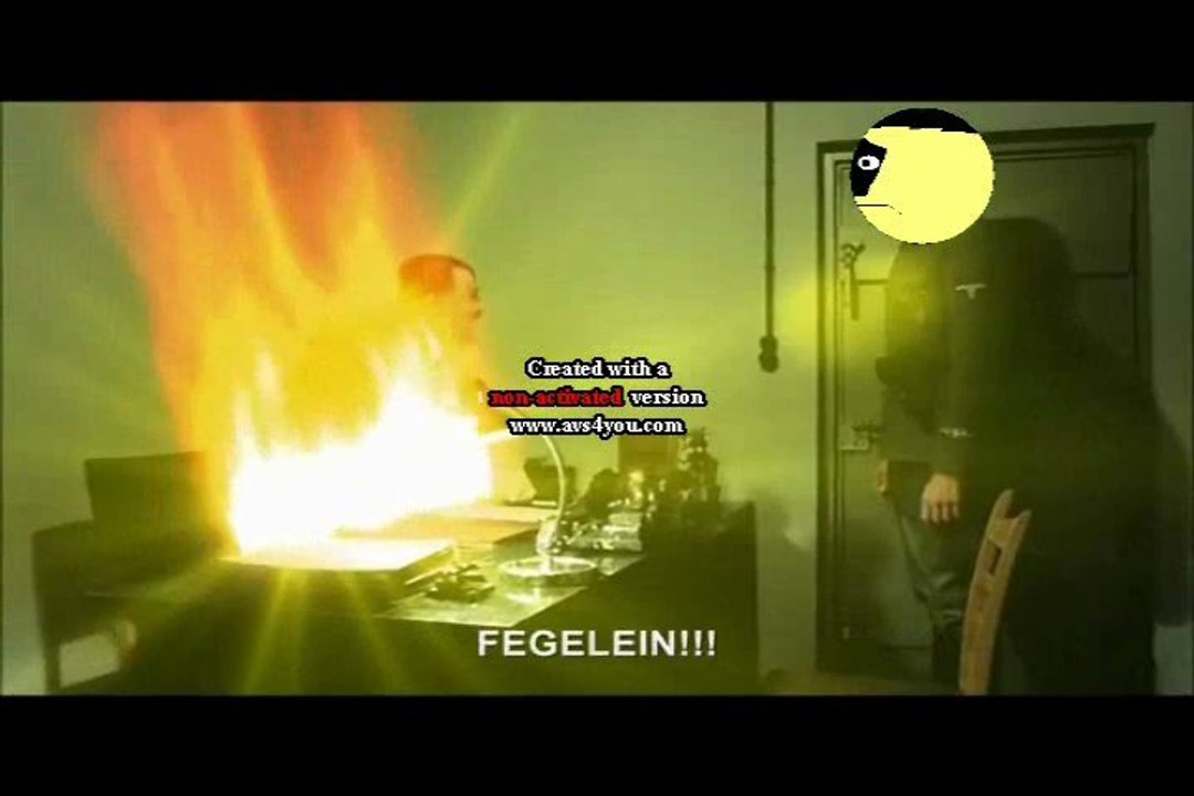 Hitler is informed he's on fire - Cartoon Version