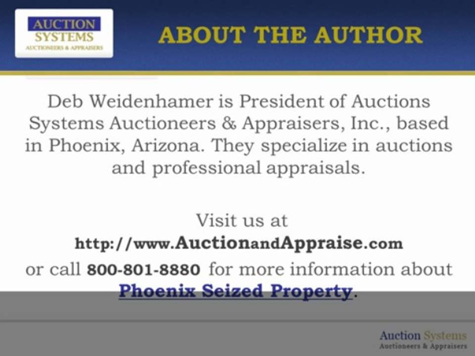 Creating Reselling Opportunities from Phoenix Seized Property