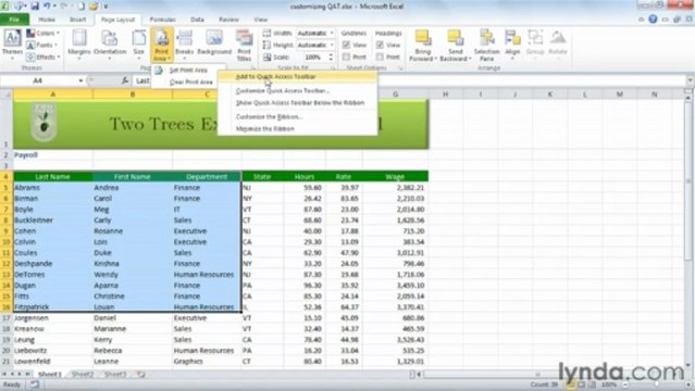 1401 Customizing the Quick Access toolbar