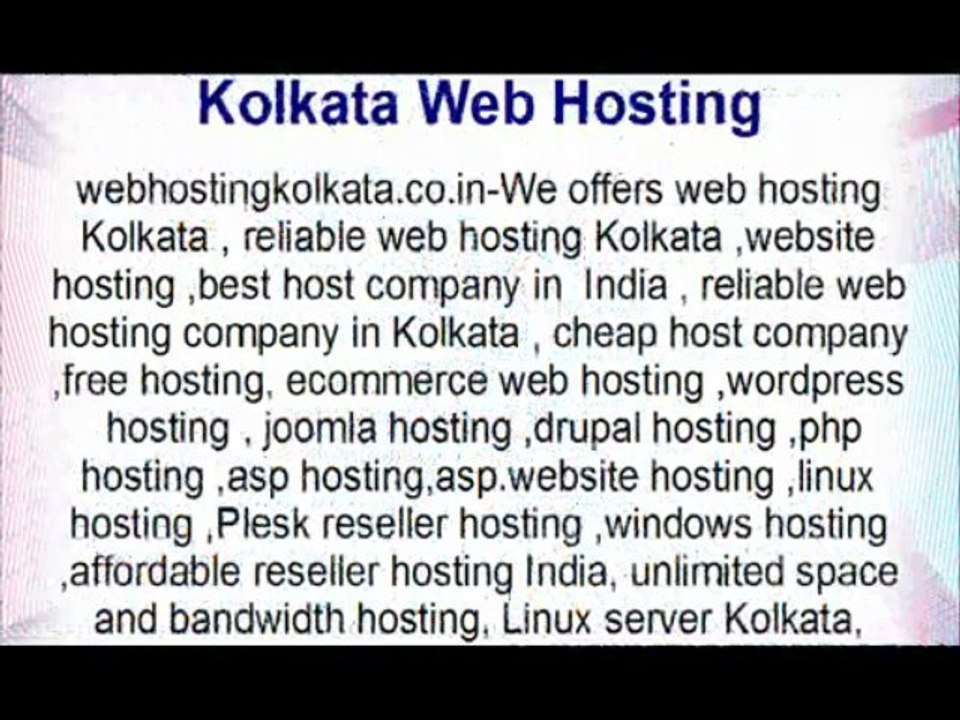 Kolkata Web Hosting