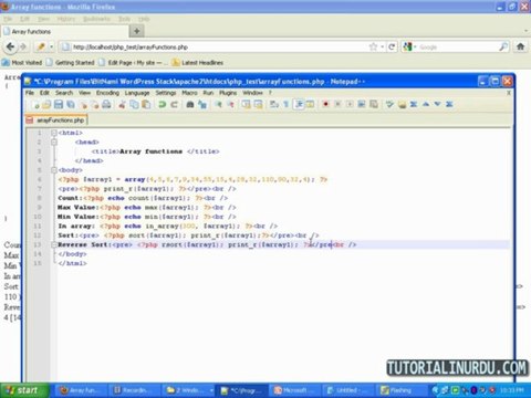 18. (Php in Urdu) Array functions