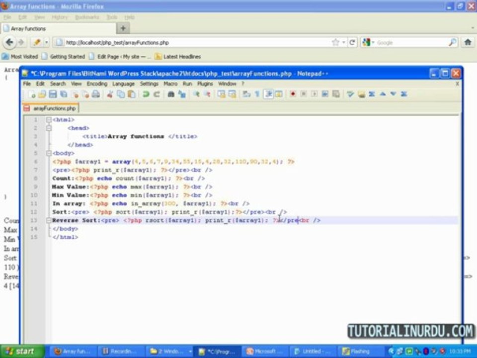18. (Php in Urdu) Array functions