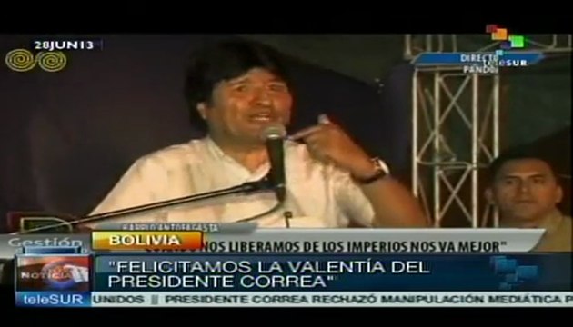 Evo Morales condenó chantaje de Estados Unidos a Ecuador