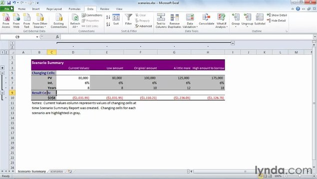 1005 Using scenarios in formulas