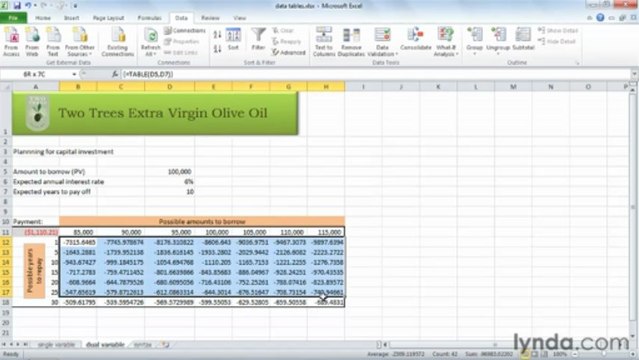 1004 Using data tables in formulas