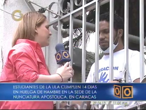 Estudiantes cumplen 14 días en huelga de hambre en sede de la Nunciatura Apostólica de Caracas