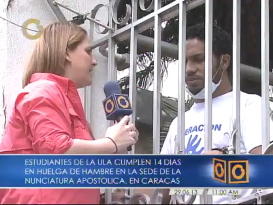 Estudiantes cumplen 14 días en huelga de hambre en sede de la Nunciatura Apostólica de Caracas