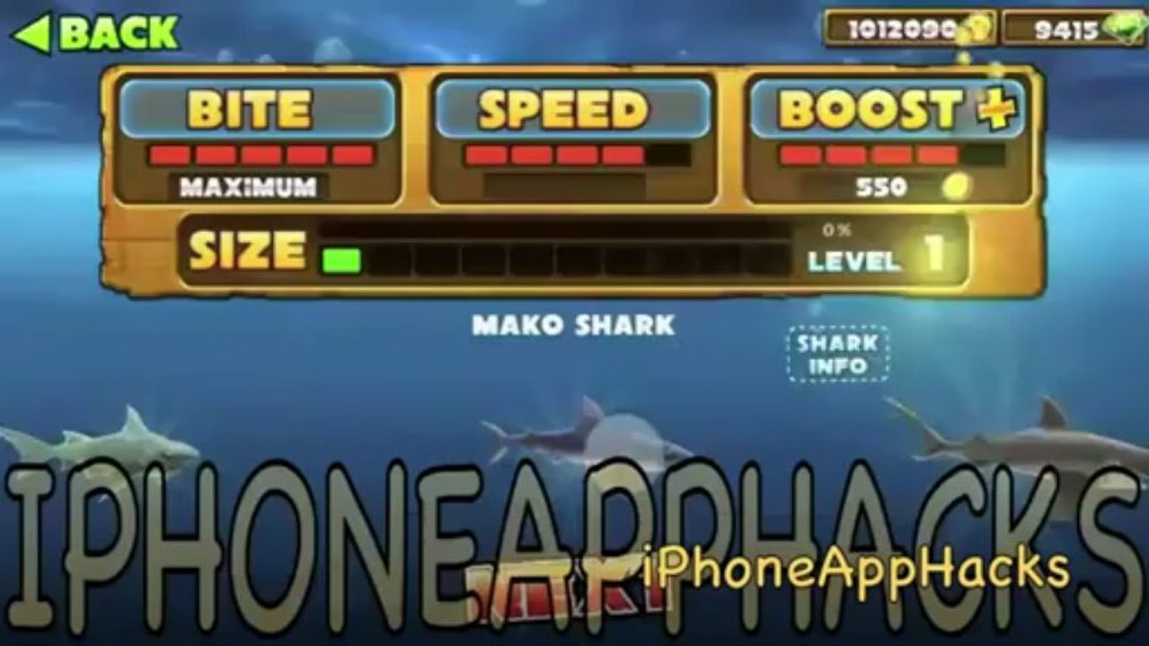Hungry Shark Evolution iPhone Hack Cheat Mod Glitch Unlimite