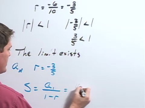 Determinate the Infinite Series has a Limit for Given Geometric Sequence