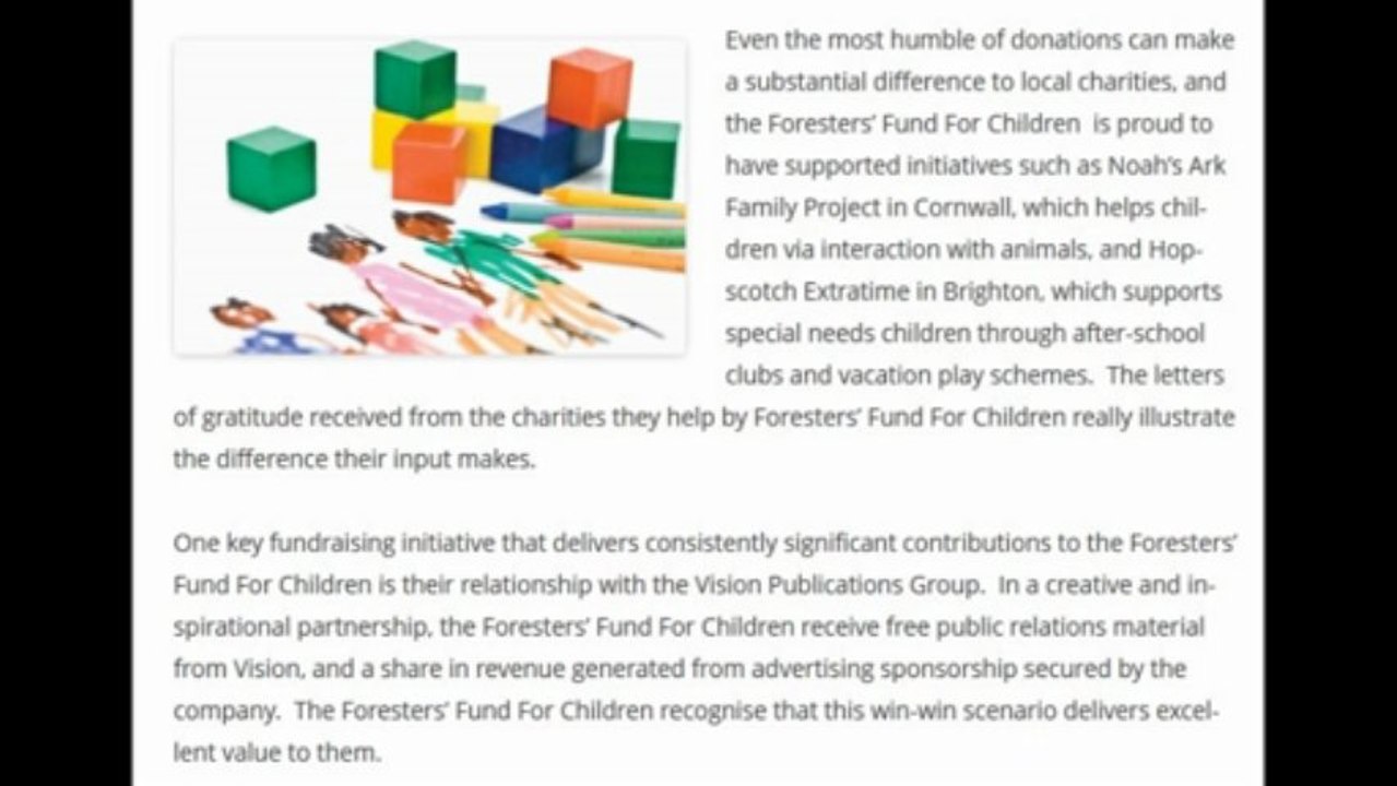 Foresters Fund For Children - Charity work
