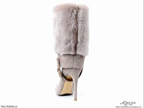 KOKETKA BOUTIQUE - Замшевые сапоги-трансформеры Flower на шпильке