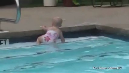 A true water baby: Tot swims across pool in one breath